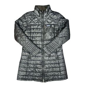 Patagonia Radalie Long Insulated Quilted Parka Coat Black Women's Large L $249